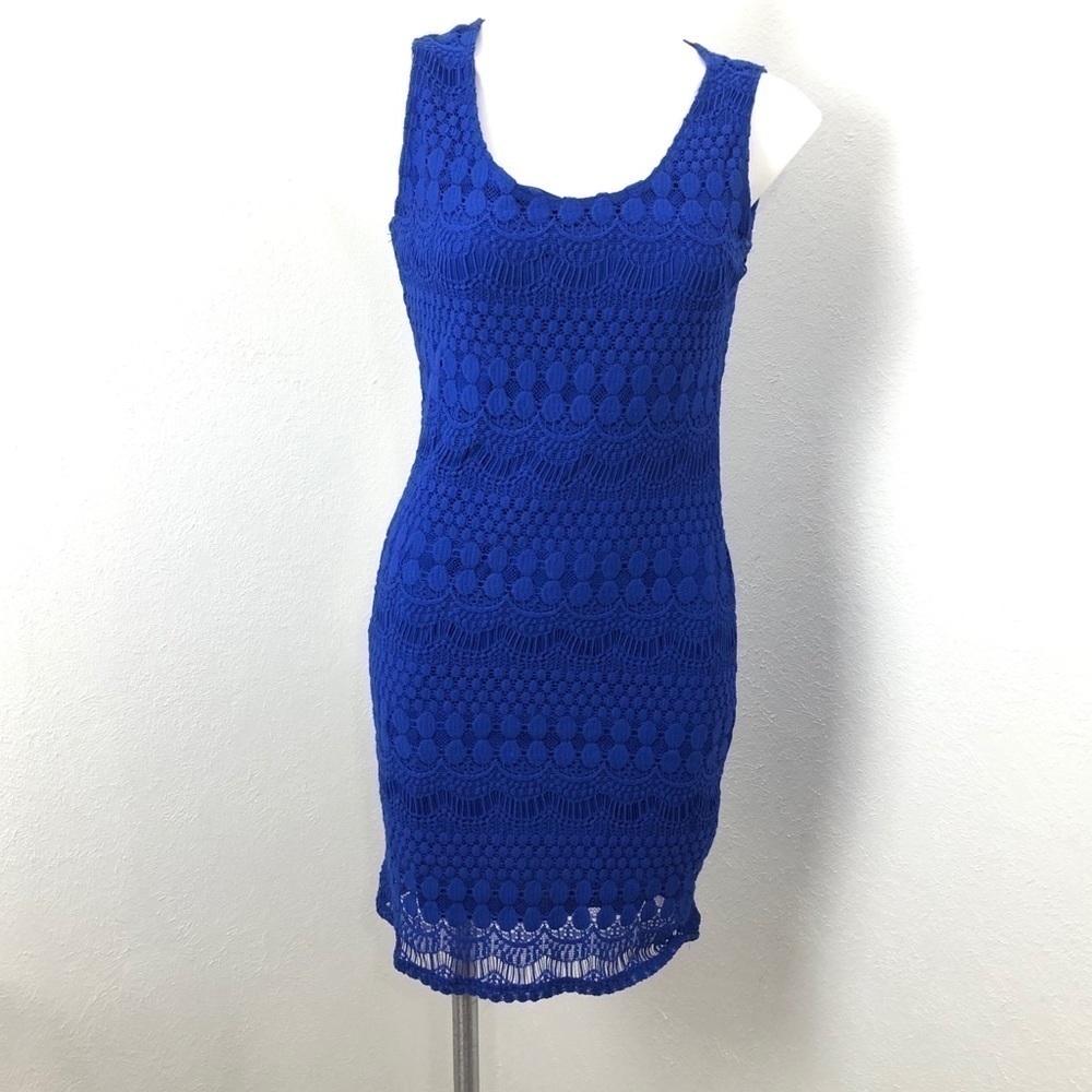 Tiana B Royal Blue Laced Fully Lined Dress Size S - Picture 1 of 8